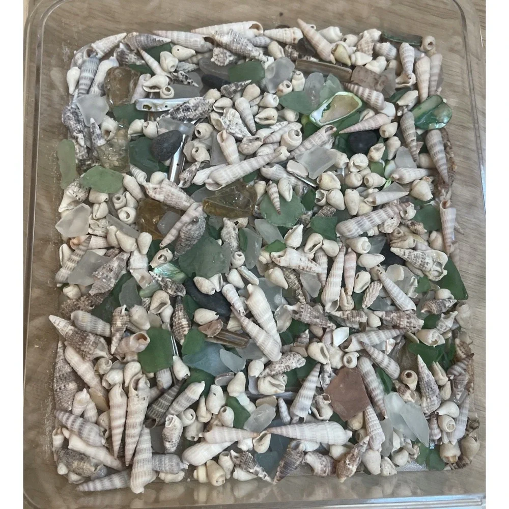 Lot of Bead Soup Random Mix & Sea Glass & Sea Shells 2lb 5oz #6